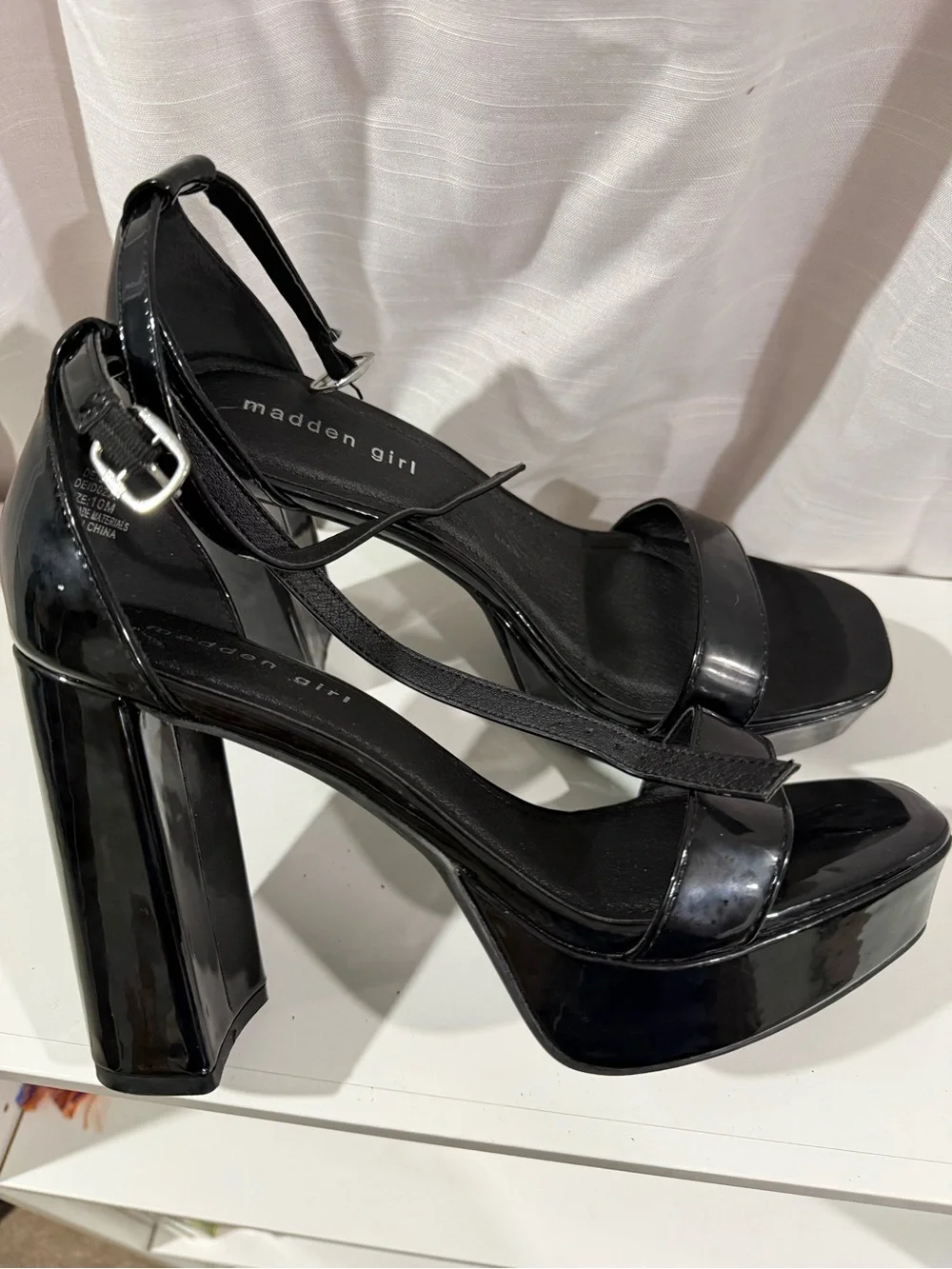 Madden Girl Black Patent Platform Heels